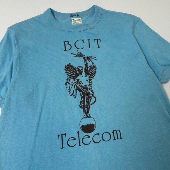 80s BCIT Telecom Graphic Tee M - Picture 2 of 3